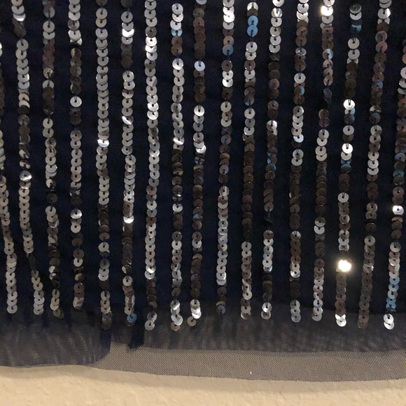 Adrianna Papell navy beaded sequined dress Sz 6 - Picture 4 of 6